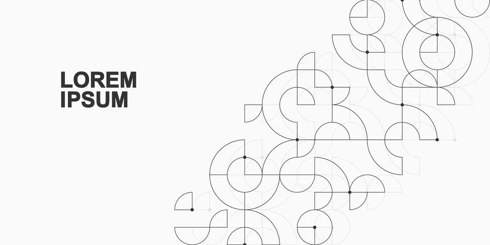 Bauhaus geometric pattern background. Vector abstract trendy bauhaus pattern for Stock Illustration