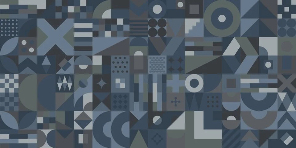 Bauhaus Geometric Pattern Design Background Stock Illustration