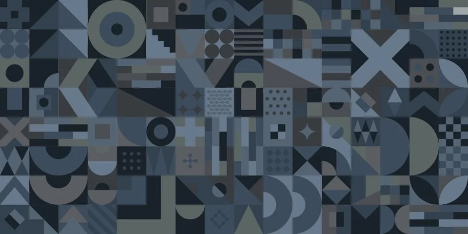 Bauhaus Geometric Pattern Design Background Stock Illustration