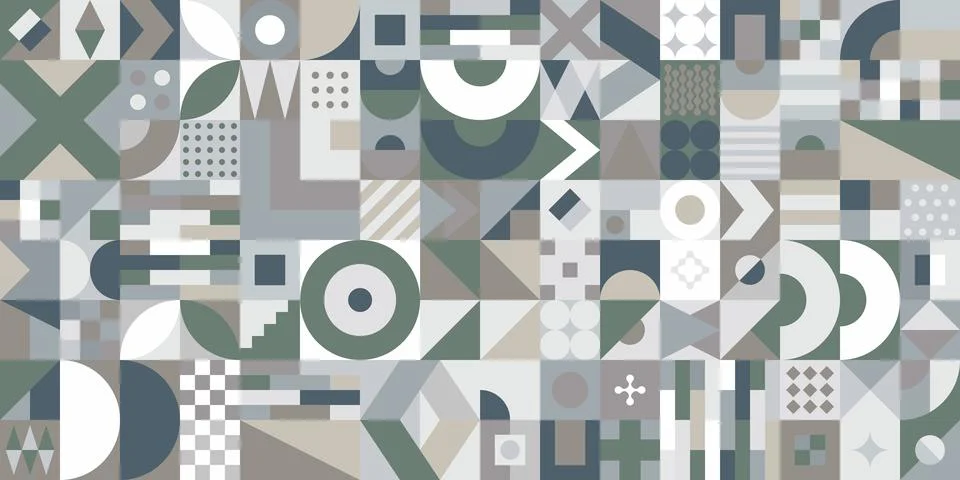 Bauhaus Geometric Pattern Design Background Illustrazione stock