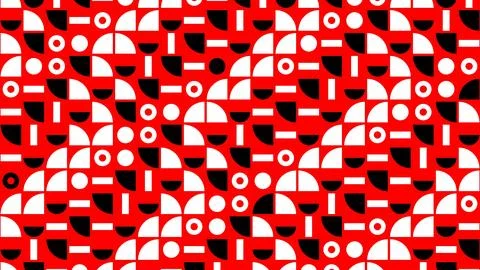 Bauhaus Geometric Pattern in Red Black and White 스톡 일러스트