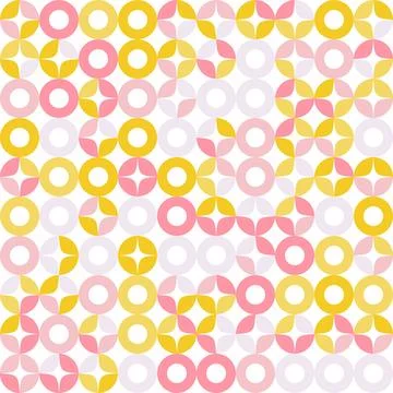 Bauhaus geometric  seamless pattern with a mix of pink and  yellow. Illustrazione stock