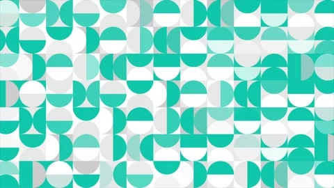 Bauhaus geometric seamless pattern with squares, circles and semi circles Stock Footage 310598782