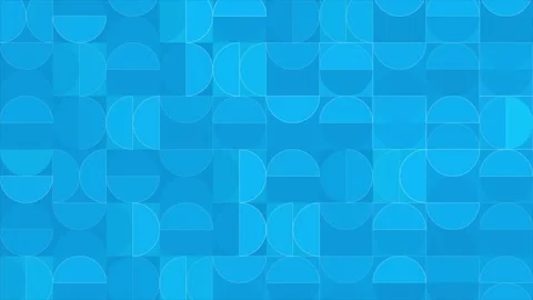 Bauhaus geometric seamless pattern with squares, circles and semi circles Stock Footage 330481371