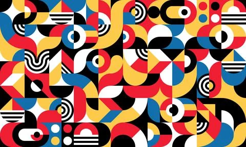 Bauhaus pattern, abstract geometric background Ilustración de archivo