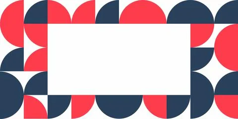 Bauhaus pattern background with copy space banner template Stock Illustration