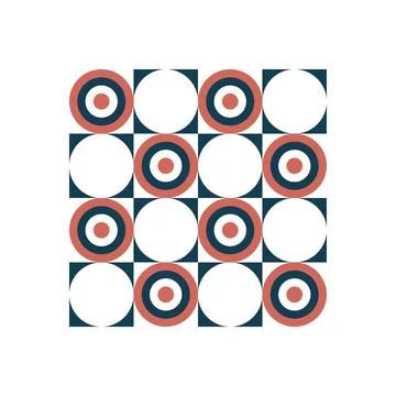 Bauhaus seamless geometric pattern with circular shapes Bold and modern design Illustrazione stock