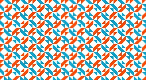 Bauhaus seamless geometric vector pattern featuring a mosaic of red, blue, .. 스톡 일러스트