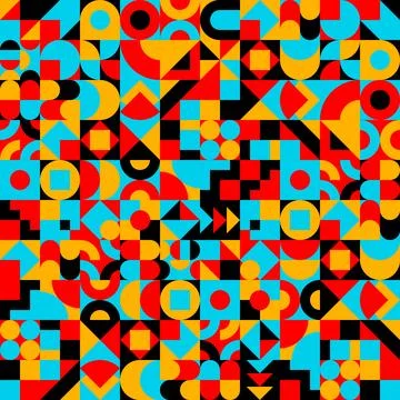Bauhaus seamless pattern. Abstract texture in vintage retro style. Illustrazione stock