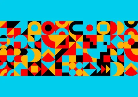 Bauhaus seamless pattern. Abstract texture in vintage retro style. 스톡 일러스트