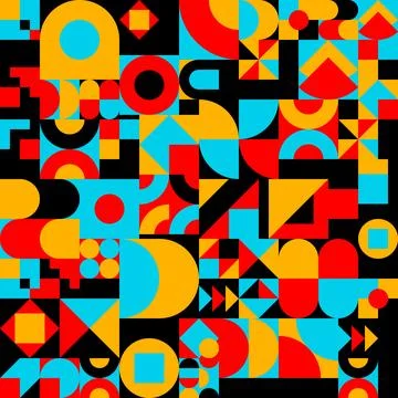 Bauhaus seamless pattern. Abstract texture in vintage retro style. Illustrazione stock