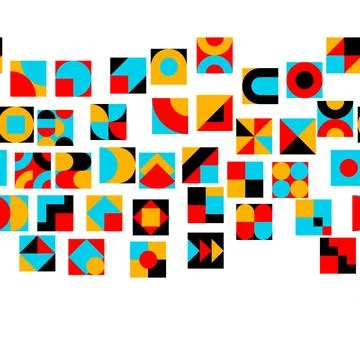 Bauhaus seamless pattern. Abstract texture in vintage retro style. 스톡 일러스트