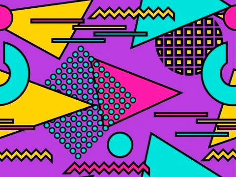 Bauhaus seamless pattern. Geometric elements memphis in the style of 80s. Mod Illustrazione stock
