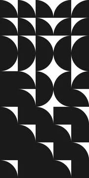 Bauhaus style composition. Pattern of rounded shapes mosaic. Vector イラスト素材
