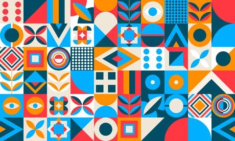 Bauhaus style pattern, seamless pattern Stock Illustration