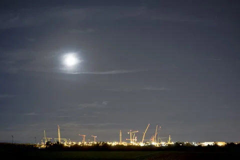 Bauma Munich 2022 at Night Stock Footage 223213394