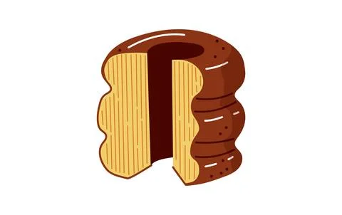 Baumkuchen layered cake for christmas time.German traditional pastry Stock-Illustration