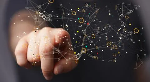 Bausiness intelligence analyst dashboard on virtual 库存照片