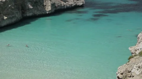 Bautiful mediterranean beach, mallorca-spain Stock Footage 7731048