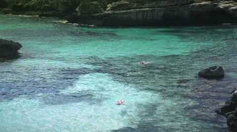 Bautiful mediterranean beach, mallorca-spain Stock Footage 7731092
