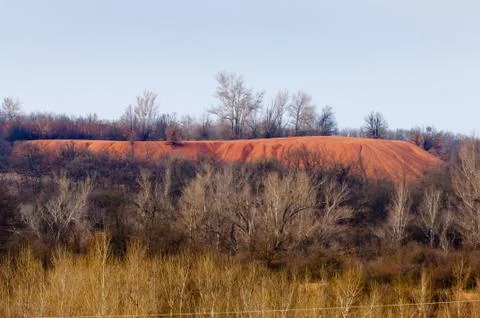 Bauxite mine raw bauxite on surface Stock Photos