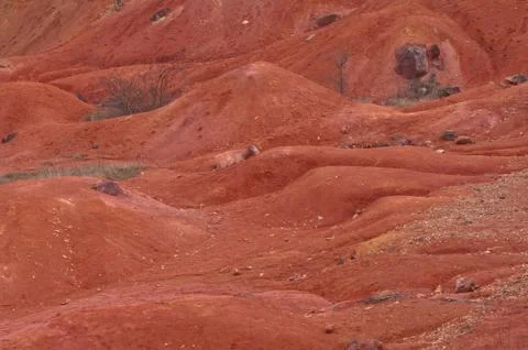 Bauxite mine raw bauxite on surface Foto stock