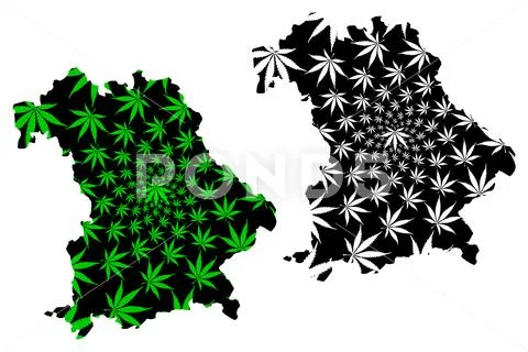 Bavaria (Federal Republic of Germany, State of Germany) map is designed canna Stock Illustration