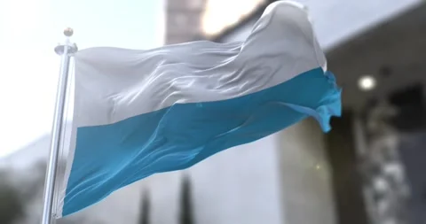 Bavaria flag waving seamless-loop-4k-60fps Stock Footage 343667805