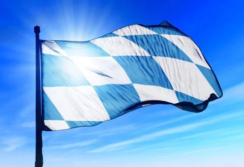 Bavaria (ger) flag waving on the wind Stock Illustration