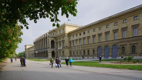 Bavaria munich odeons square architecture royal residence Stock Photos