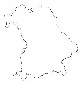 Bavaria outline map Stock Illustration