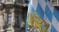 Bavarian Civil Flag German City Munich Marienplatz New Town Hall Front Facade HD Footage