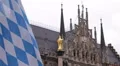 Bavarian Flag Mariensaule Marian Column Virgin Mary Marienplatz Munich Town Hall HD Footage