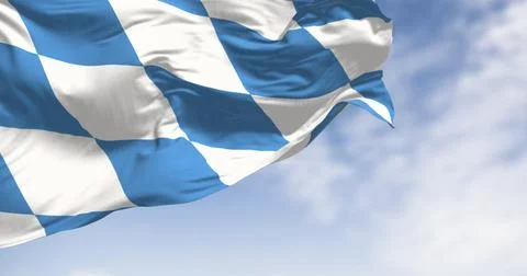 Bavarian flag waving in he wind on a clear day Stock Illustration