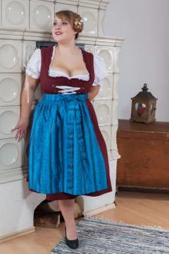 Bavarian girl in dirndl Thoroughbred Stock Photos