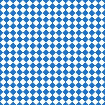 Bavarian lozenge seamless pattern blue white, diagonal check Stock Illustration