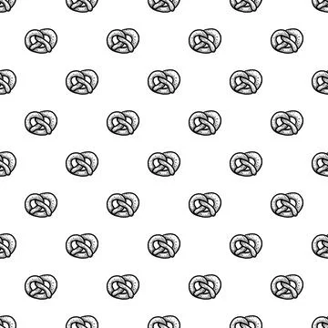 Bavarian pretzel pattern seamless Illustrazione stock