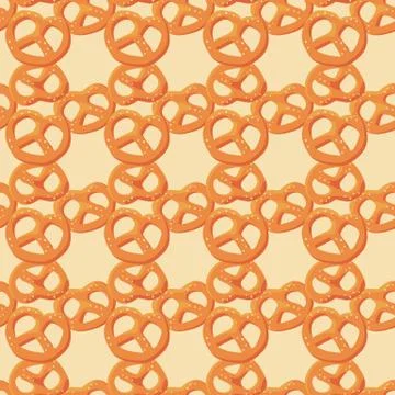 Bavarian pretzel at seamless pattern Stock Illustration