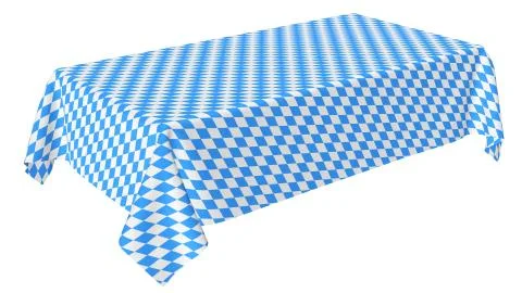 Bavarian rectangular tablecloth diagonal view isolated Illustrazione stock