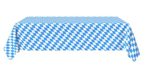 Bavarian rectangular tablecloth front view isolated Stock Illustration