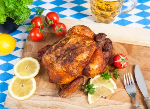 Bavarian roast chicken Stock Photos