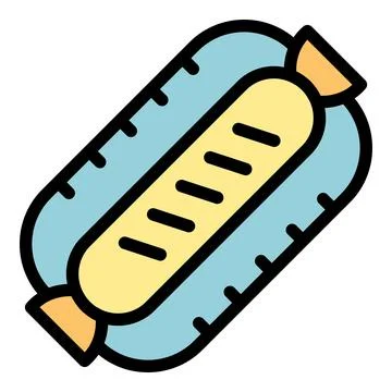 Bavarian sausage icon vector flat Ilustración de archivo