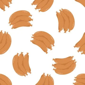 Bavarian sausages seamless pattern, vector graphics Illustrazione stock