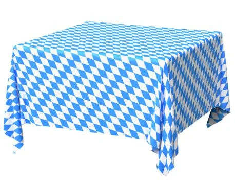 Bavarian square tablecloth diagonal view isolated Stock Illustration