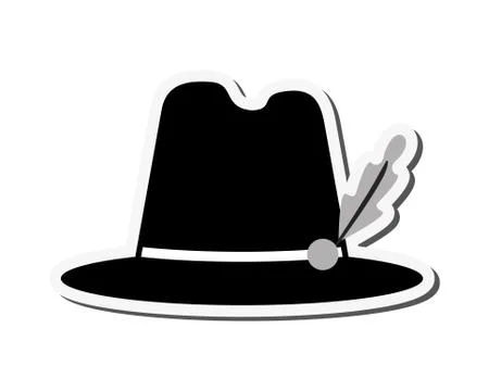 Bavarian tyrolean hat icon Illustrazione stock
