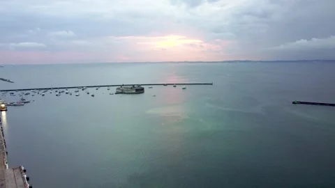 Bay of All Saints Sunset Over the Sea Stock Footage 310146231