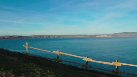 Bay and Cliffs from Castle Rock Overlook, Point Reyes Stock-Footage 323345218