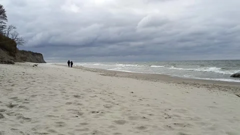 Bay of the Baltic Sea with sandy cliffs Stock Footage 275076724