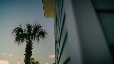 Bay with a beach and hotels in Florida Stock Footage 70891762