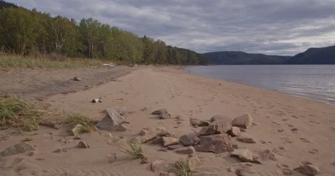 Bay beach panning  Stock Footage 116756709